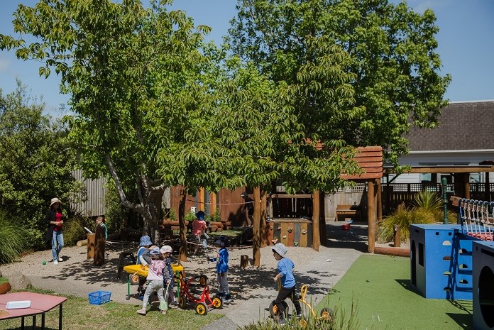 Playing in the early childhood garden